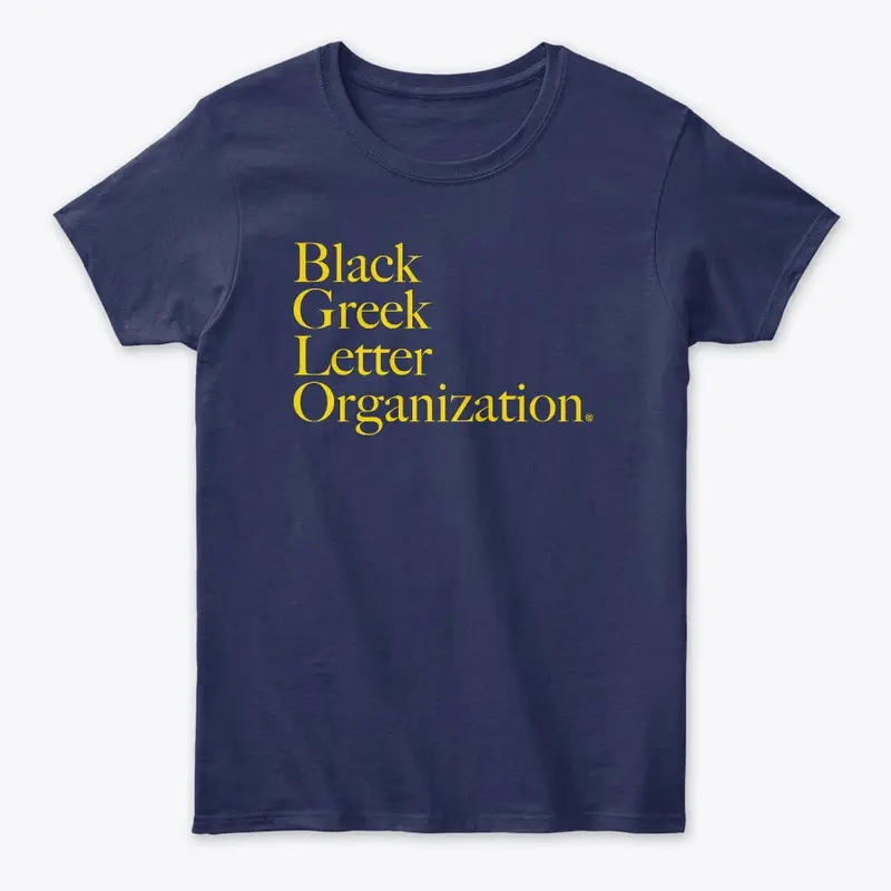 BGLO - Blue Shirt with Gold Letters