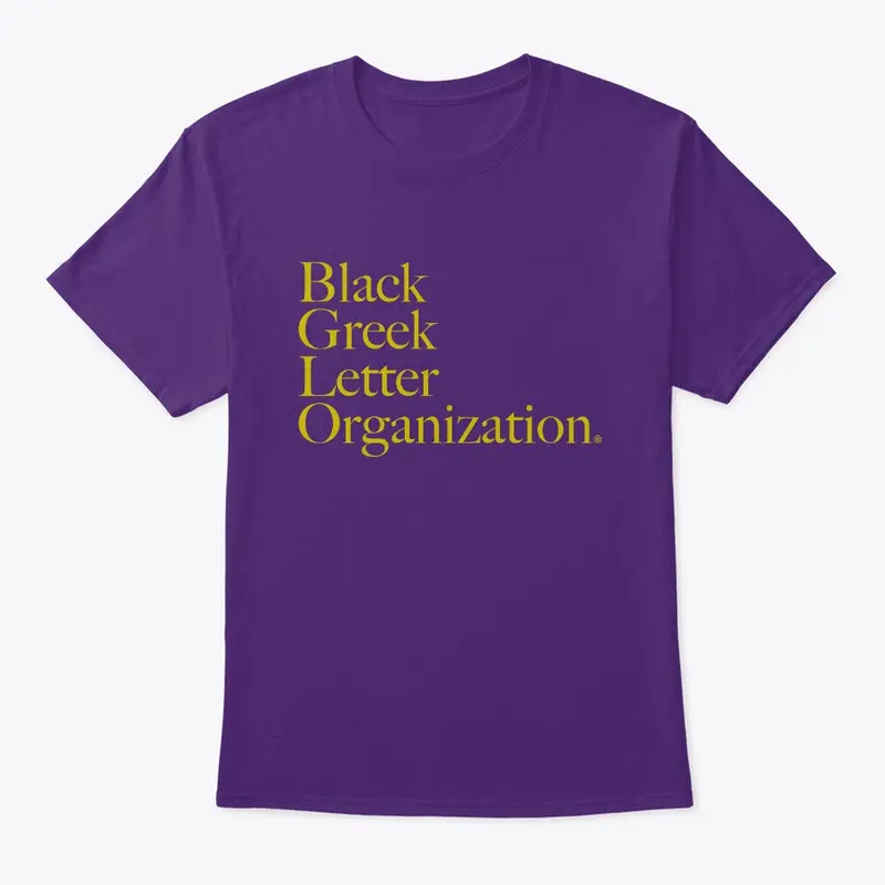 BGLO - Purple Shirt Gold Letters